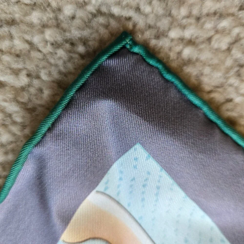 NIB Roberto Coin Silk Scarf Pastel Italy Venice Violin